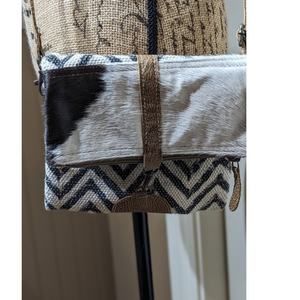 Myra Bag Devious Upcycled Canvas & Cowhide Crossbody Bag